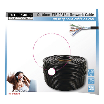 CMP-OFTP5R100S Cat5e netwerkkabel op haspel f/utp pull box 100 m zwart solid Verpakking foto